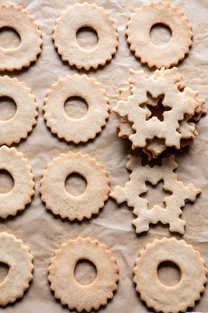 Vanilla Wreath Cookies after baking but before adding the glaze