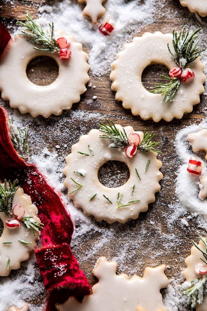 Vanilla Wreath Cookies | halfbakedharvest.com #cookies #Christmas #easyrecipes