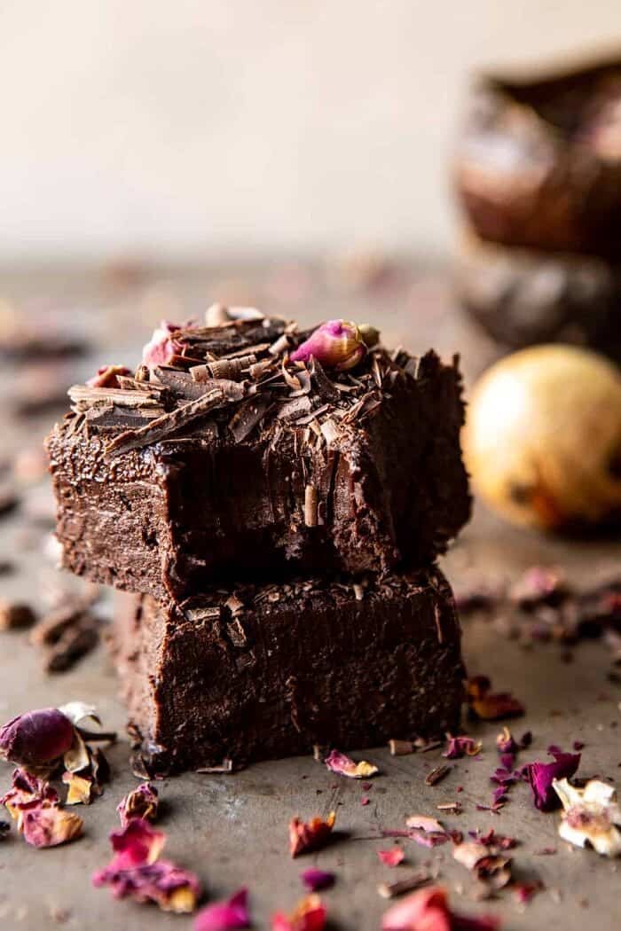 Fudgy Avocado Brownies with Chocolate Fudge Frosting | halfbakedharvest.com #brownies #healthy