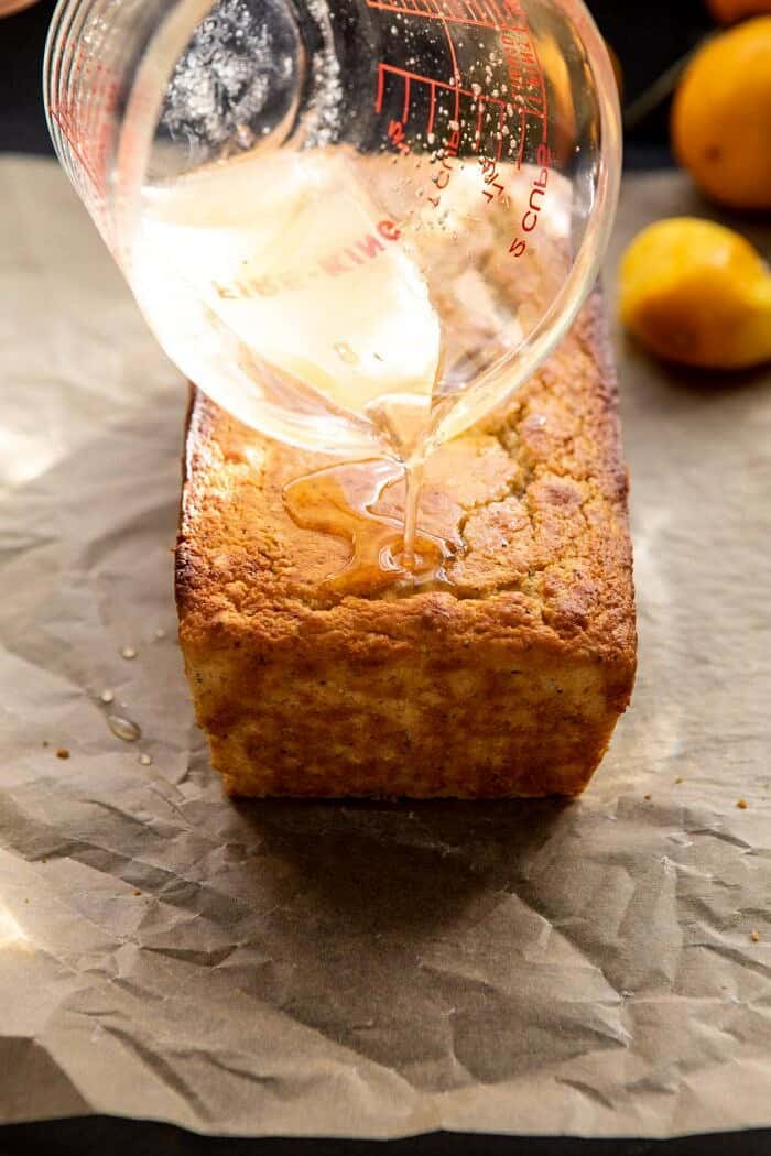 drizzling honey glaze over cake