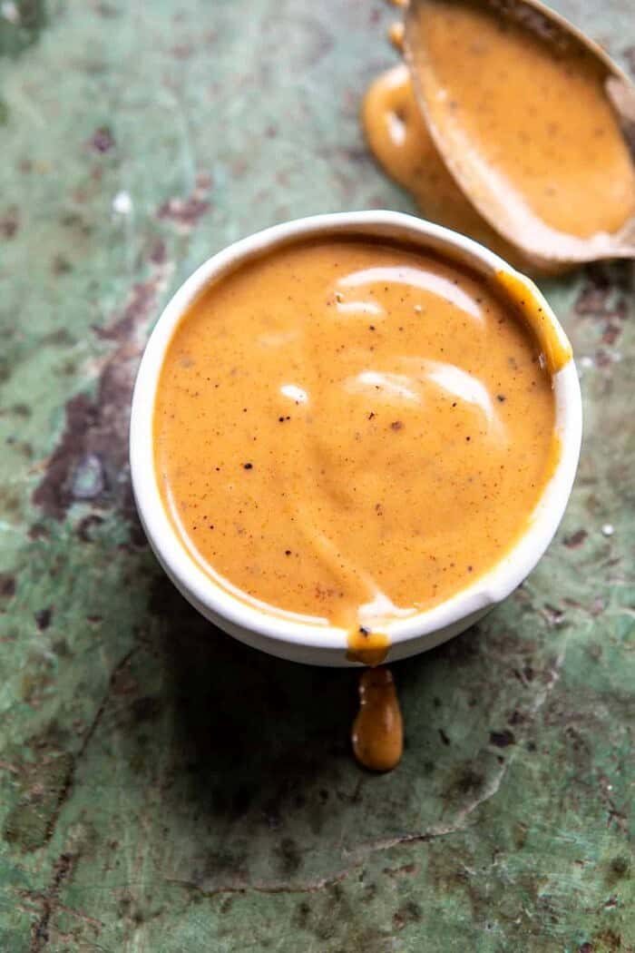 Creamy Honey Mustard sauce in bowl 