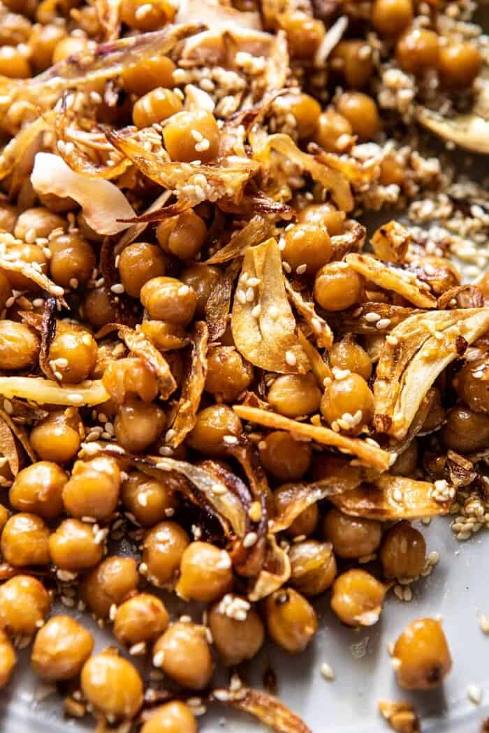 Creamy Golden Rice with Spiced Chickpeas | halfbakedharvest.com photo of Spiced Chickpeas