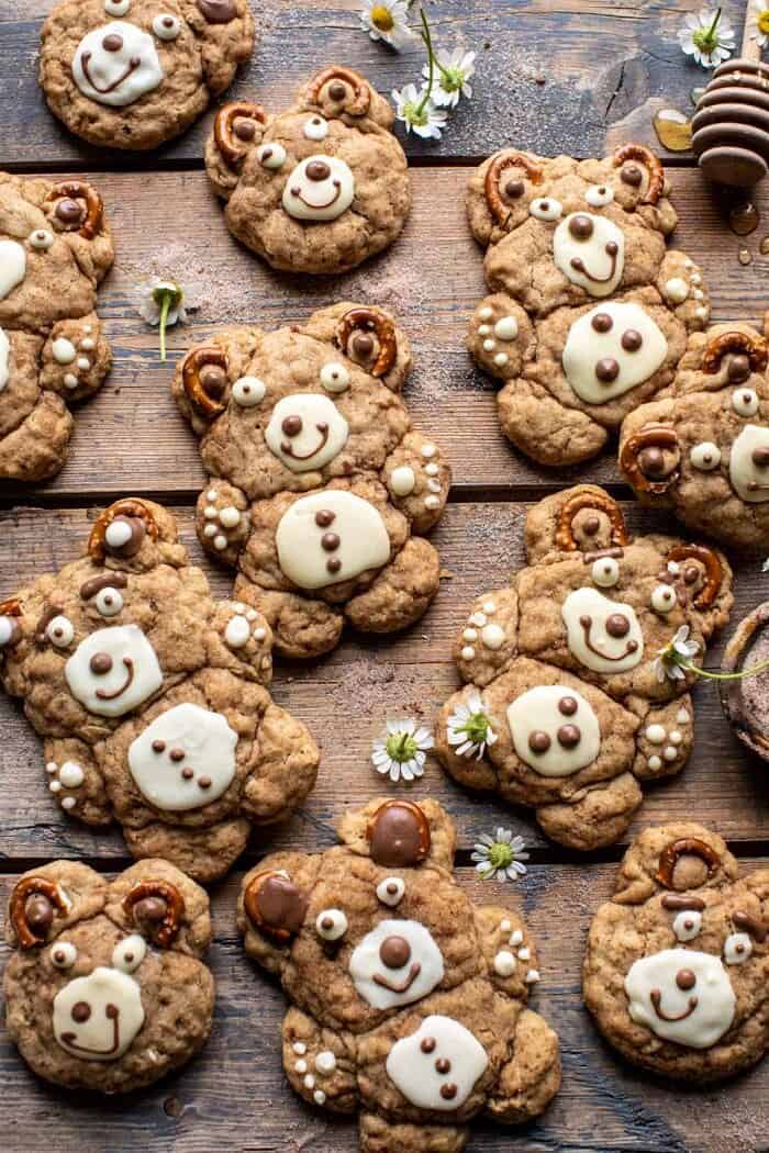 Sweet and Salty Teddy Bear Snickerdoodles | halfbakedharvest.com overhead photo of Sweet and Salty Teddy Bear Snickerdoodles