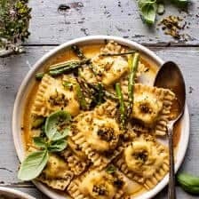 Lemon Butter Cheese Ravioli with Garlic Basil Breadcrumbs | halfbakedharvest.com