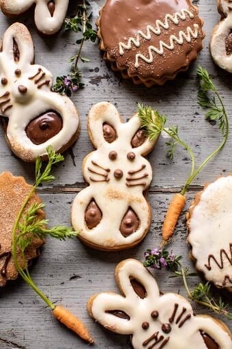 Milk Chocolate Stuffed Peanut Butter Bunny Cookies | halfbakedharvest.com