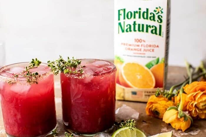 side angled horizontal photo of Orange Hibiscus Mai Tai 