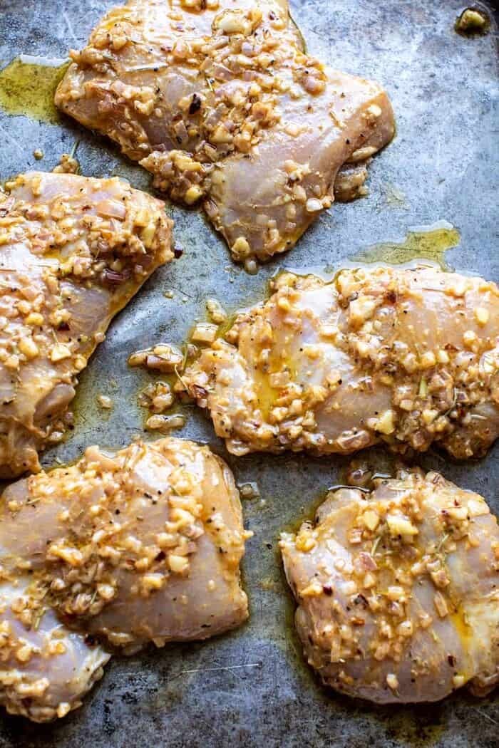 prep photo of Lemon Rosemary Dijon Chicken marinating