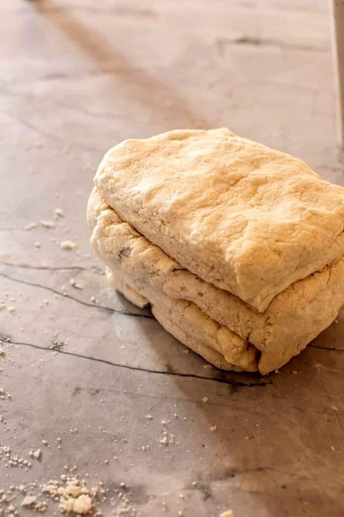 Layered Cream Cheese Biscuit dough