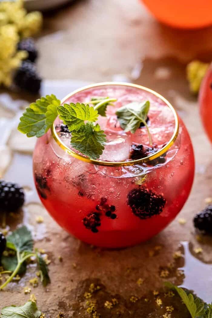 side angled photo of Blackberry Champagne Mule