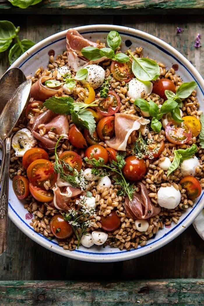 Caprese Prosciutto Farro Salad | halfbakedharvest.com