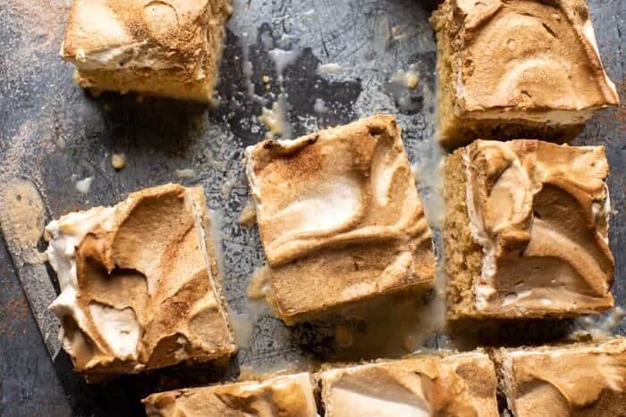 overhead horizontal photo of Dirty Horchata Tres Leches Cake