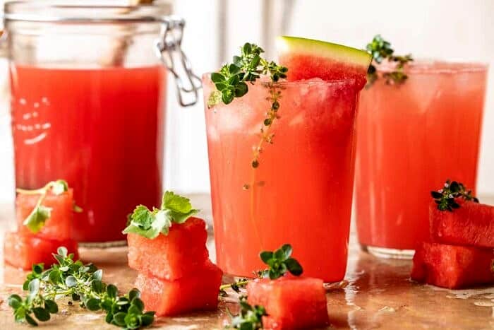 Lemon-Thyme Vodka Watermelon Lemonade | halfbakedharvest.com