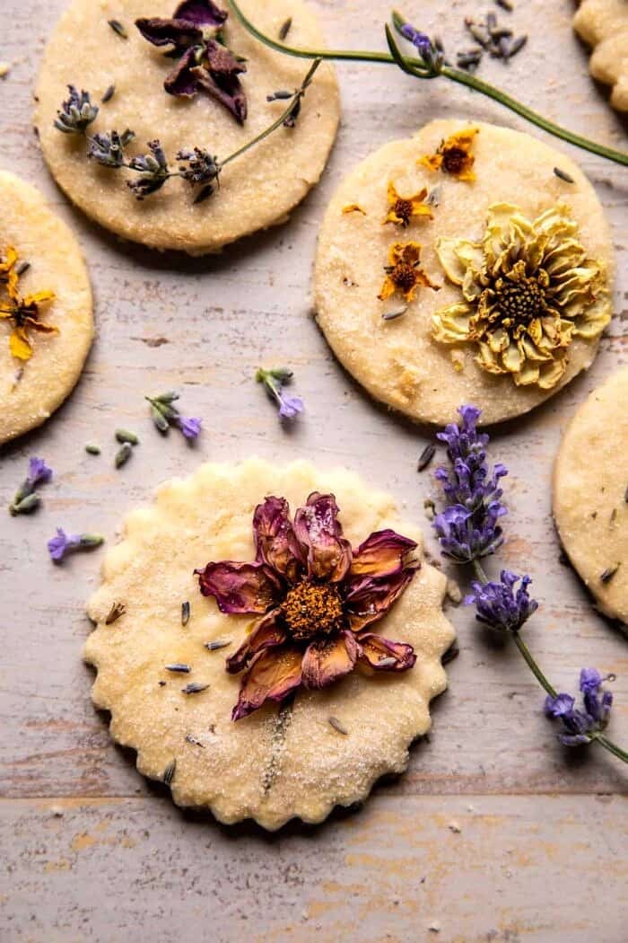 overhead close up photo Lavender Lemon Sugar Cookies