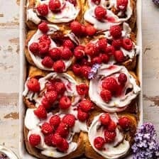 Raspberry Lemon Brioche Rolls with Whipped Ricotta Cream | halfbakedharvest.com