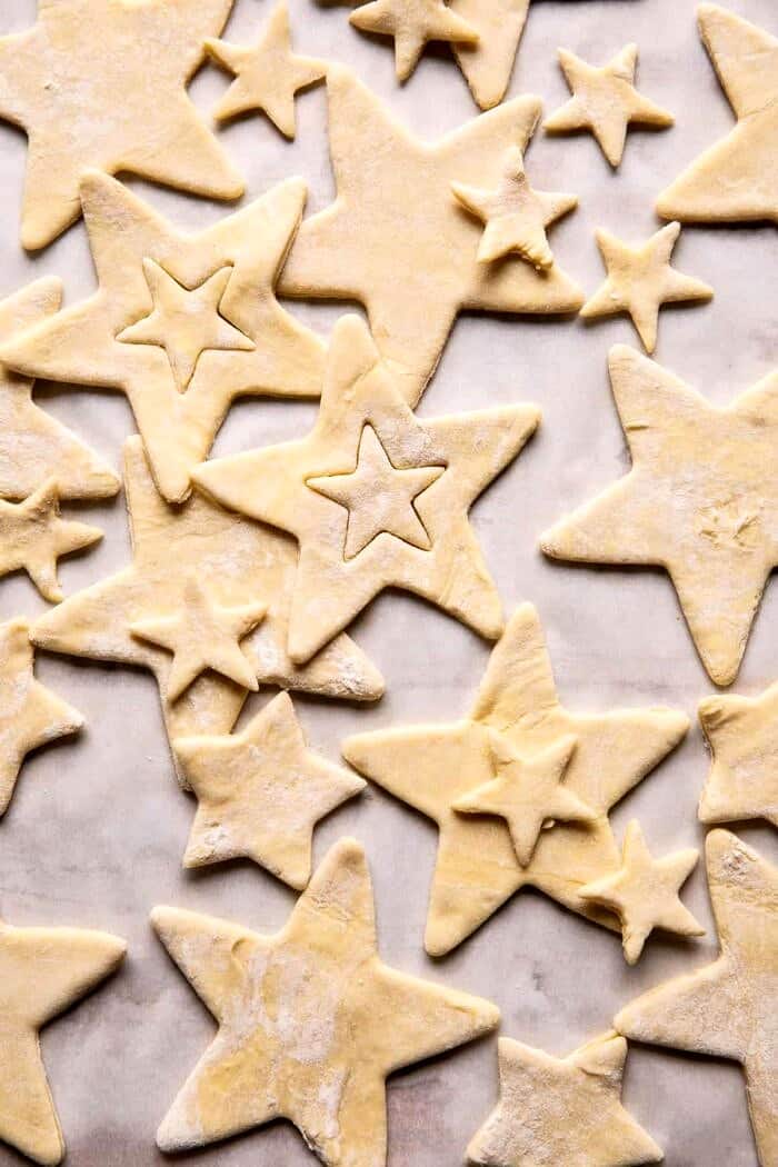 overhead photo star dough cut outs