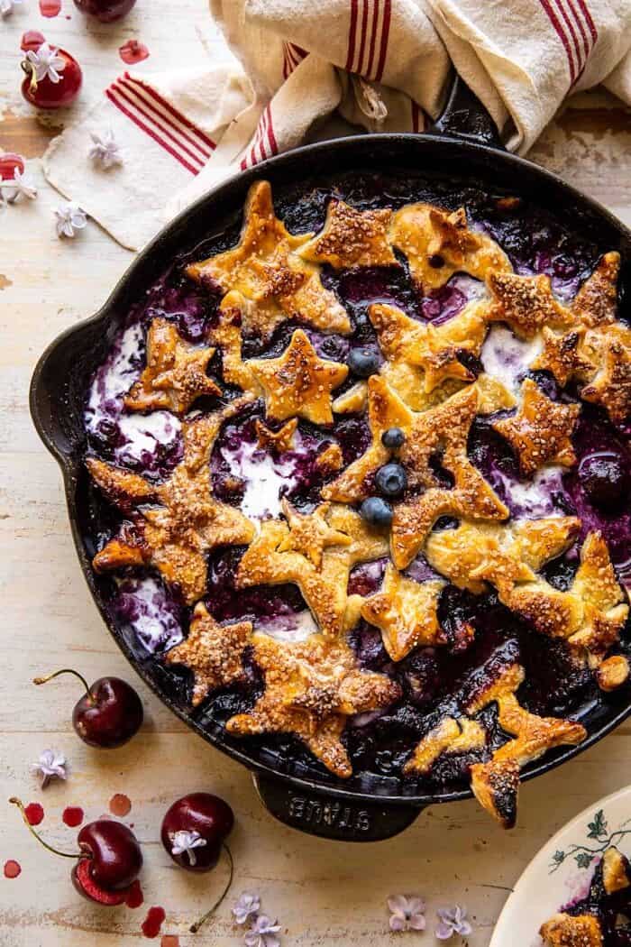 Skillet Blueberry Bourbon Pandowdy | halfbakedharvest.com