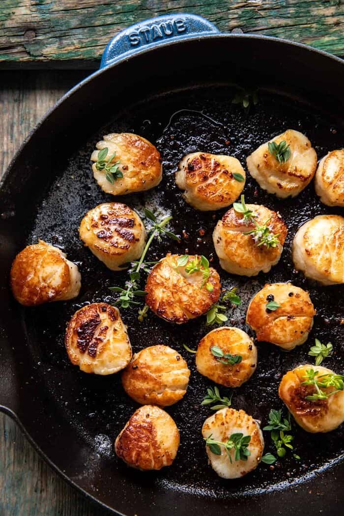 prep photo of sear scallops in skillet 
