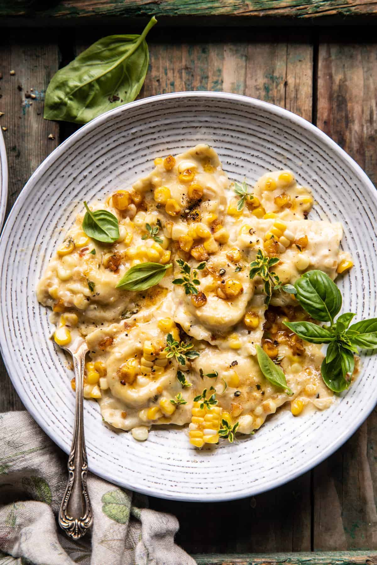 Browned Garlic Butter Creamed Corn Cheese Ravioli | halfbakedharvest.com