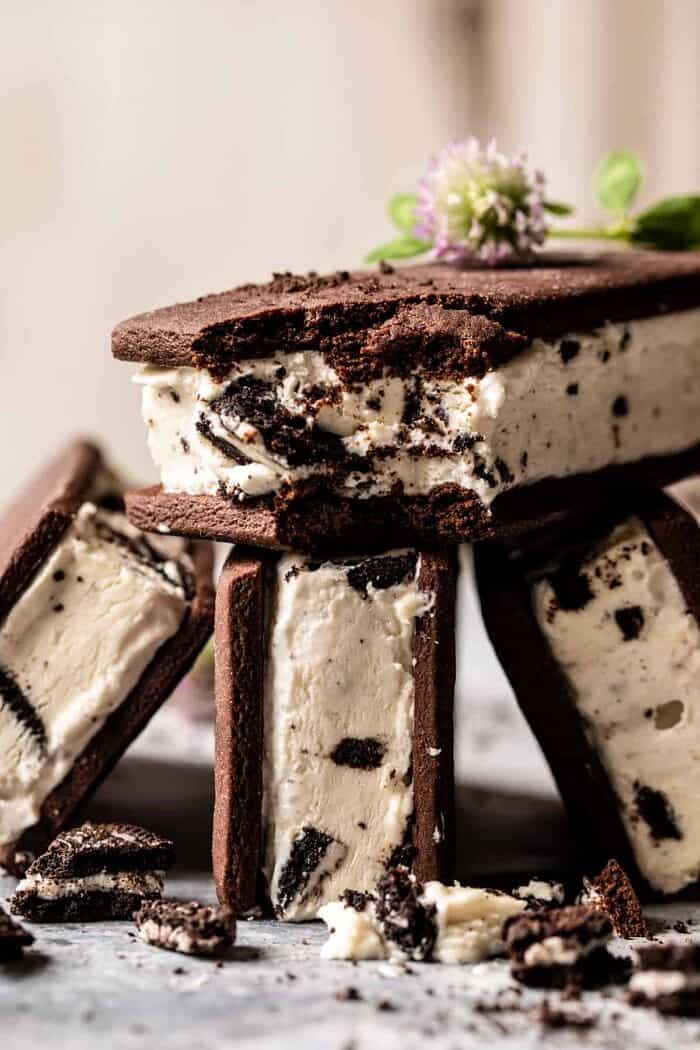 Malted Milk Cookies nโ Cream Ice Cream Sandwiches | halfbakedharvest.com