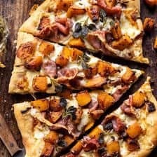 Roasted Butternut Squash Prosciutto Pizza with Caramelized Onions | halfbakedharvest.com
