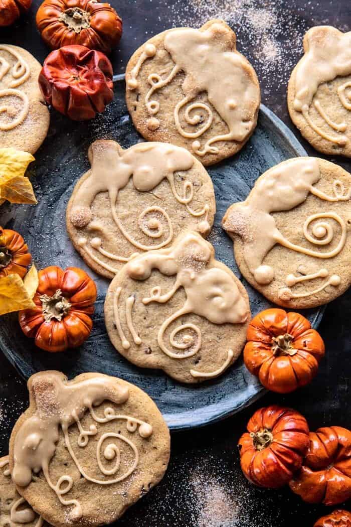 Overhead photo of Glazed Brown Sugar Maple Cookies | halfbakedharvest.com