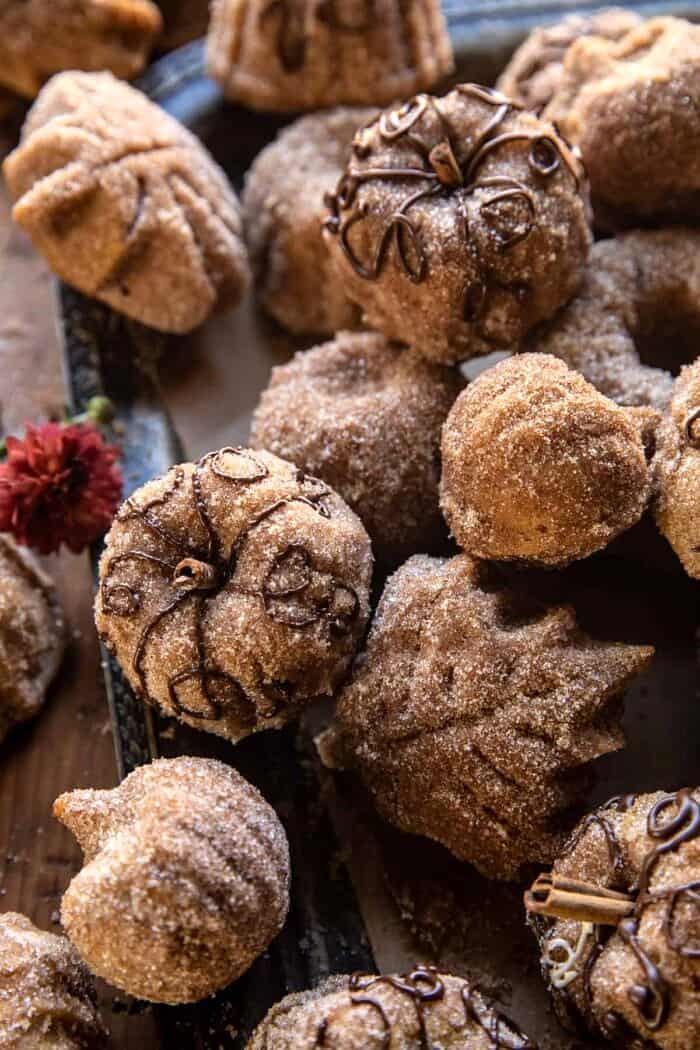 Mini Apple Cider Cakes | halfbakedharvest.com side angled photo of Mini Apple Cider Cakes