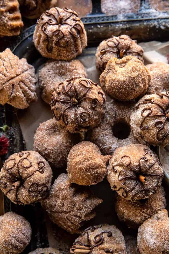 Mini Apple Cider Cakes | halfbakedharvest.com overhead close up photo of Mini Apple Cider Cakes