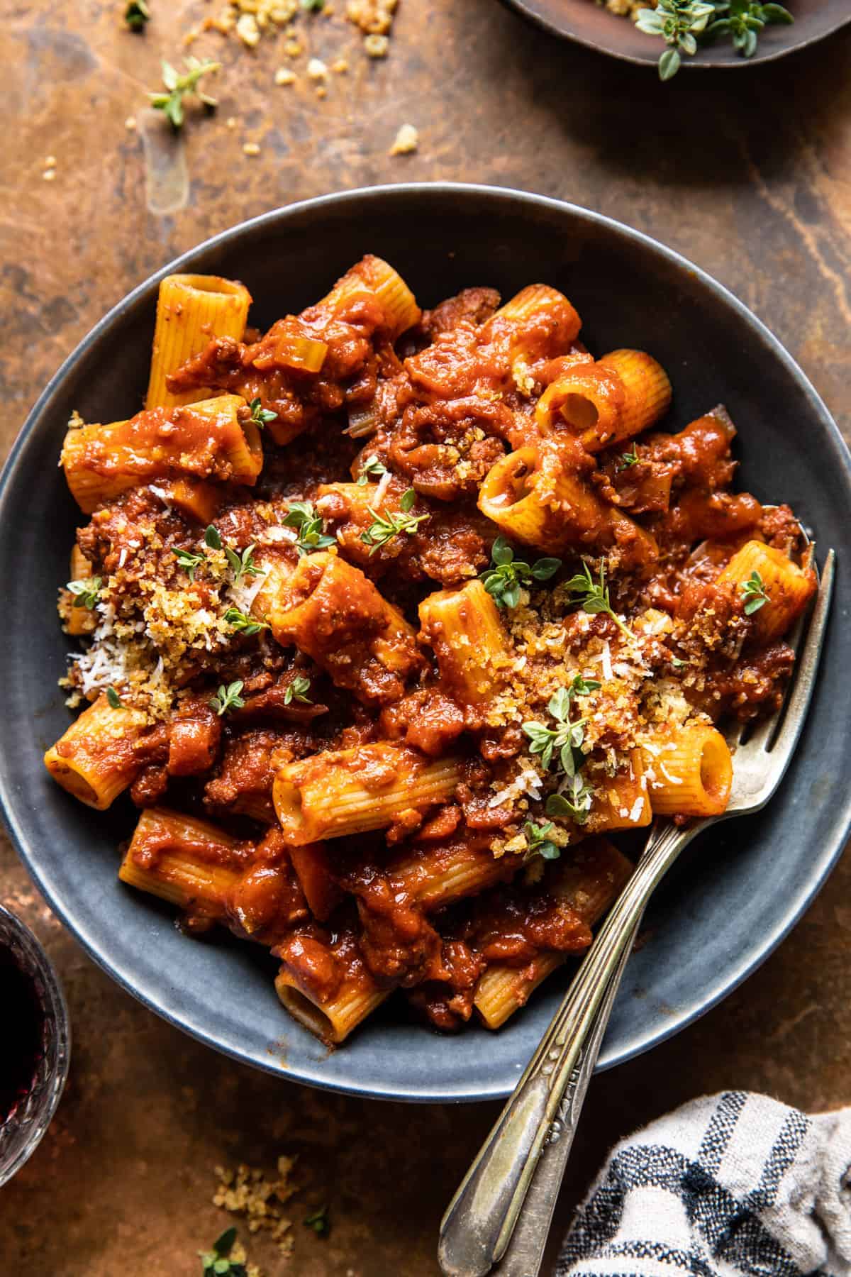 Slow Cooker Saucy Sunday Bolognese Pasta | halfbakedharvest.com