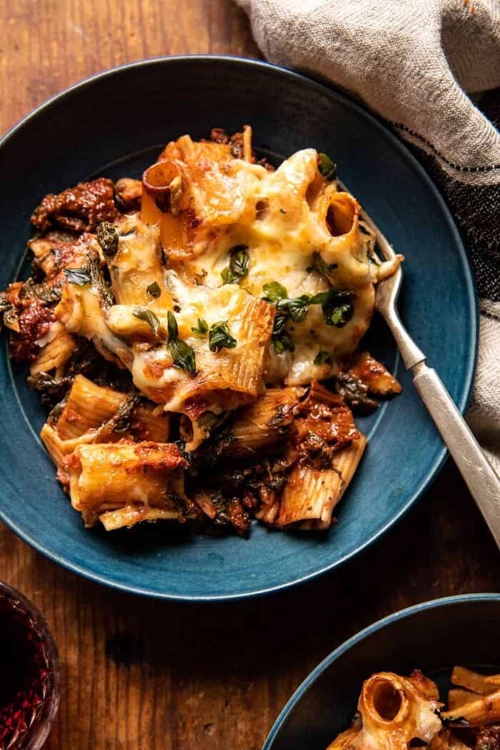 One Pan 4 Cheese Sun-Dried Tomato and Spinach Pasta Bake | halfbakedharvest.com
