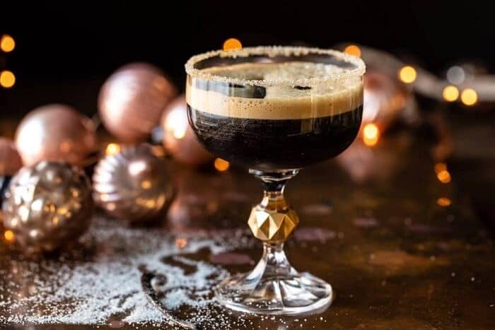 Vanilla Espresso Martini | halfbakedharvest.com horizontal photo of Vanilla Espresso Martini