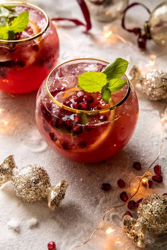 overhead photo of Citrus Pomegranate Champagne Twist