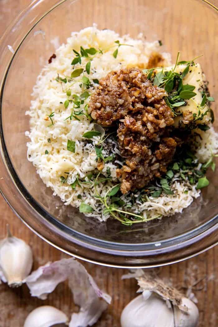 Easy Pull Apart Garlic Parmesan Bread | halfbakedharvest.com garlic butter