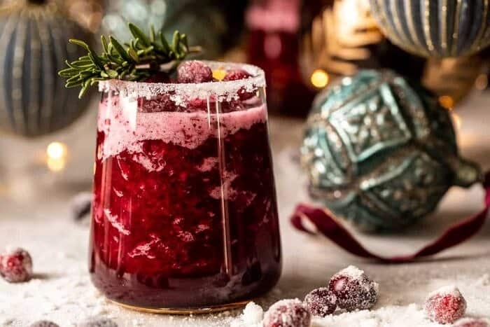 Frosted Mistletoe Margarita | halfbakedharvest.com horizontal photo of Frosted Mistletoe Margarita