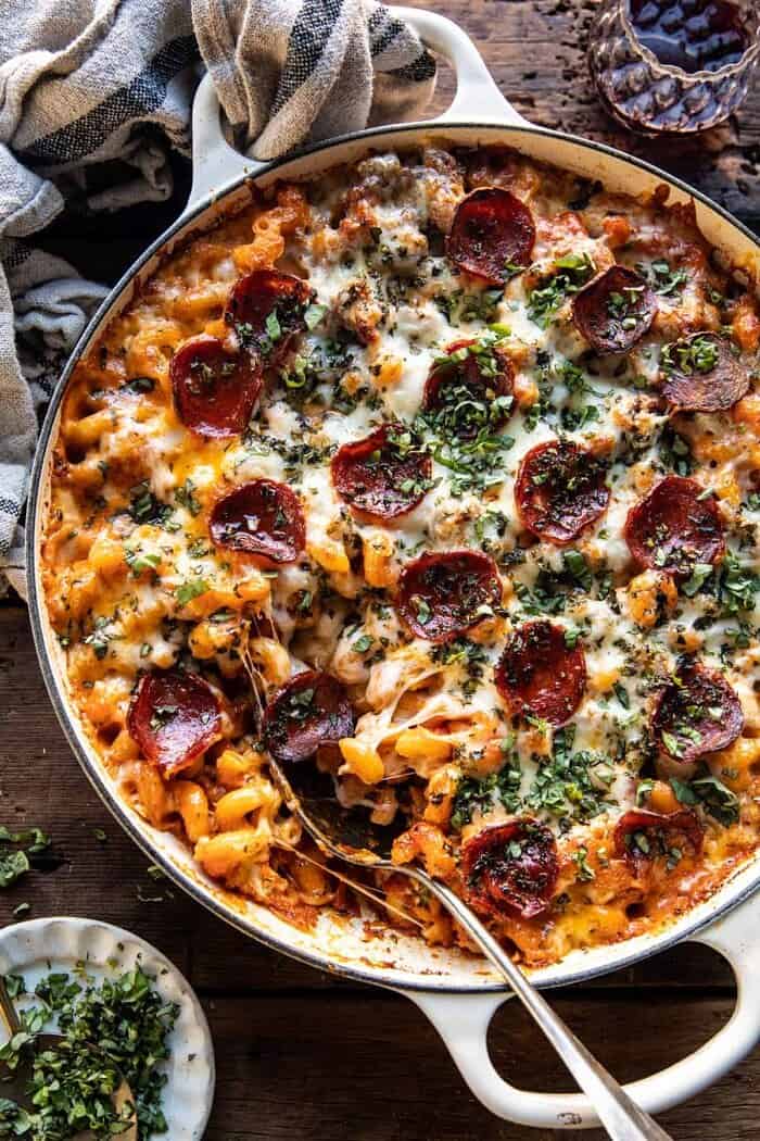 One Pot Spicy Alla Vodka Pizza Pasta | halfbakedharvest.com