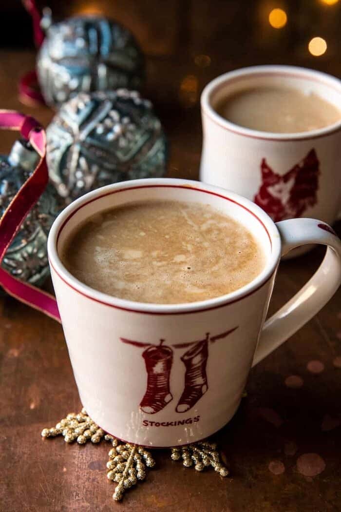 overhead photo of Salted Caramel Brulee Latte 