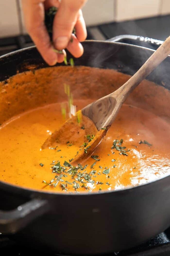 Spicy Pesto Pasta Alla Vodka | halfbakedharvest.com 