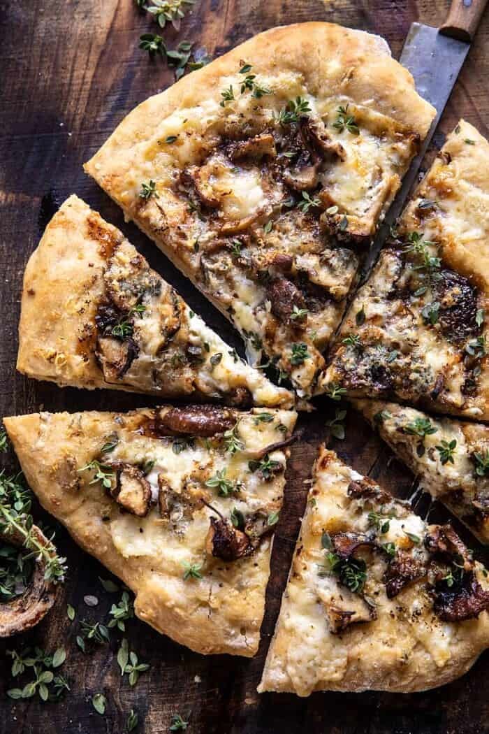 close up photo of Balsamic Mushroom Fontina Pizza 