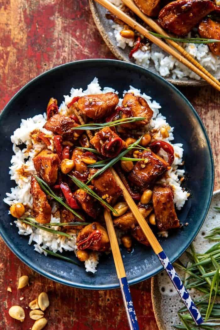 Healthier 25 Minute Kung Pao Chicken | halfbakedharvest.com