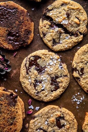 Salted Tahini Butter Chocolate Chip Cookies | halfbakedharvest.com