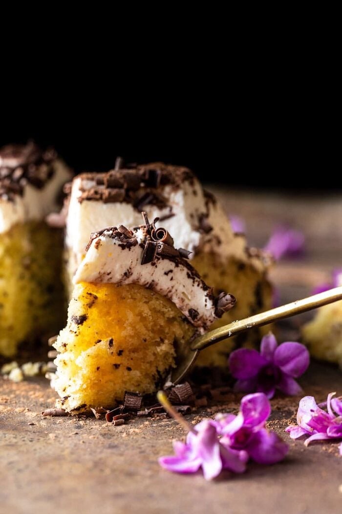 Vanilla Tiramisu Cake | halfbakedharvest.com side photo of Vanilla Tiramisu Cake