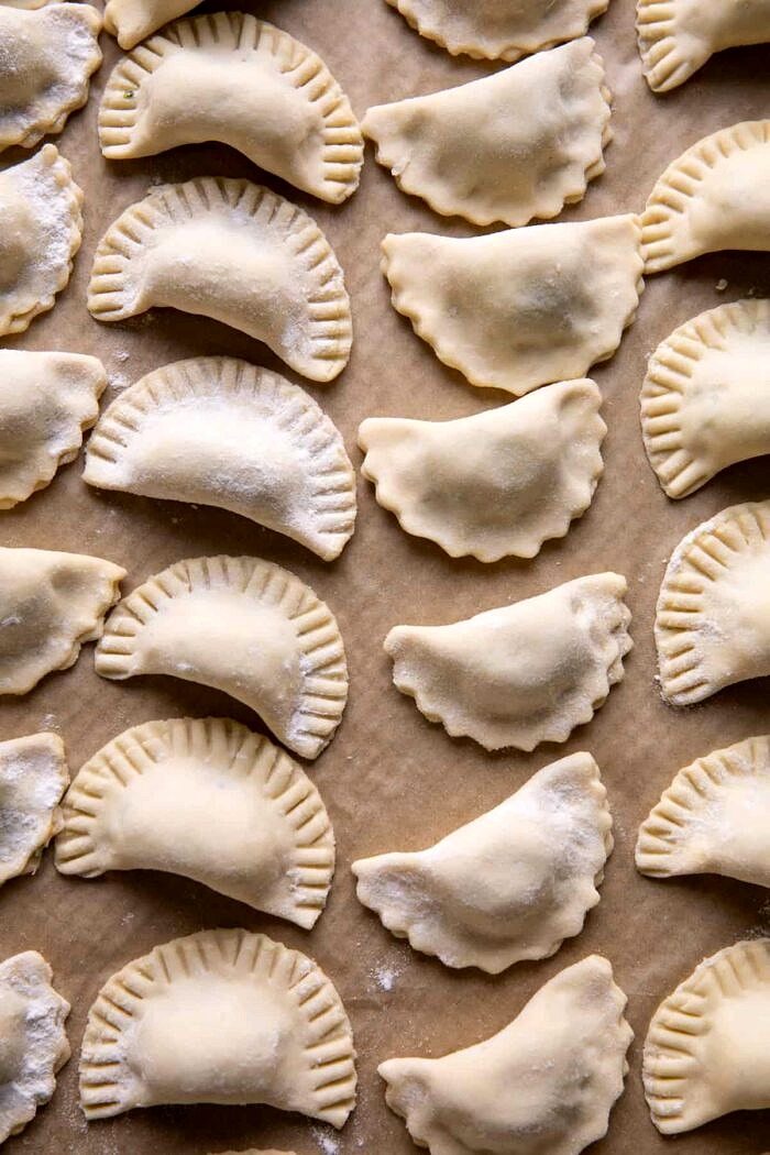 Broccoli Cheddar Potato Pierogi before boiling
