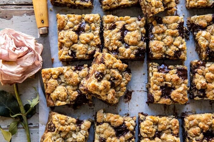 Gooey Chocolate Oatmeal Bars | halfbakedharvest.com