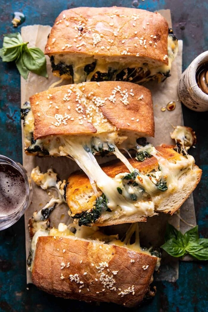 overhead photo of Party Size Spanakopita Melt 