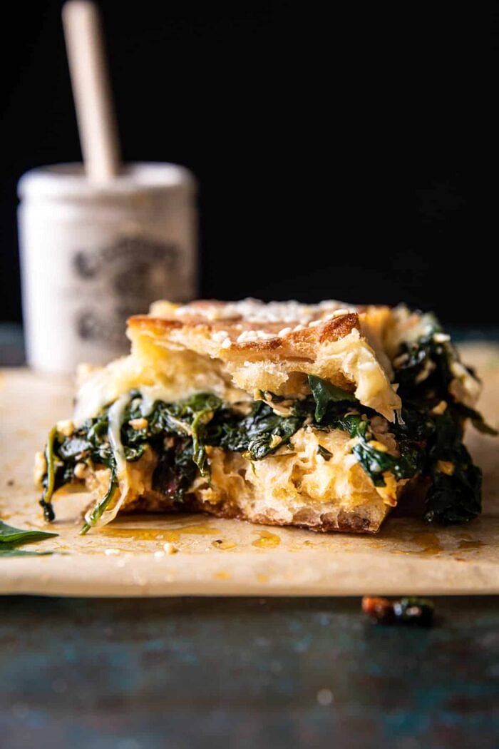 Party Size Spanakopita Melt with bite taken out