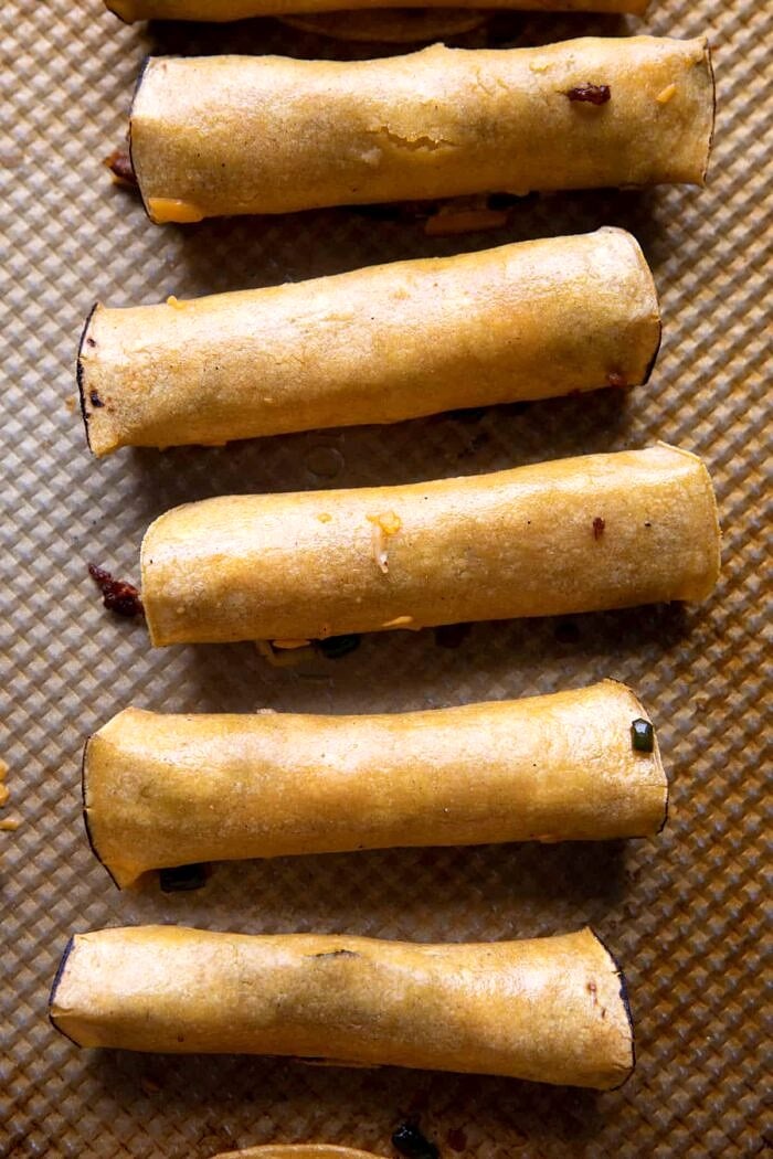 overhead prep photo of Queso Fundido Taquitos=