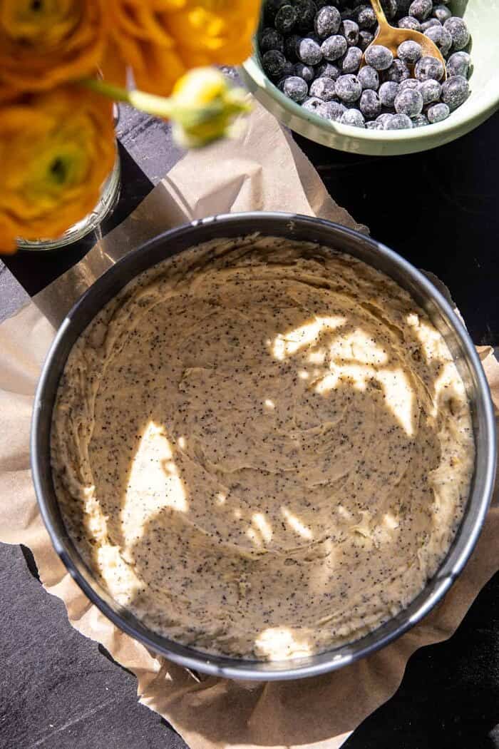 Blueberry Lemon Poppy Seed Crème Cake halfbakedharvest.com