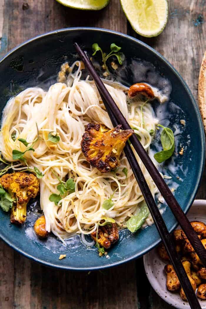 Crispy Black Pepper Turmeric Cauliflower and Garlic Noodles | halfbakedharvest.com