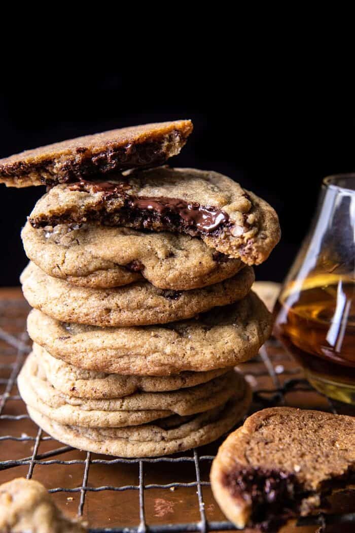 Brown Butter Bourbon Pecan Chocolate Chunk Cookies | halfbakedharvest.com