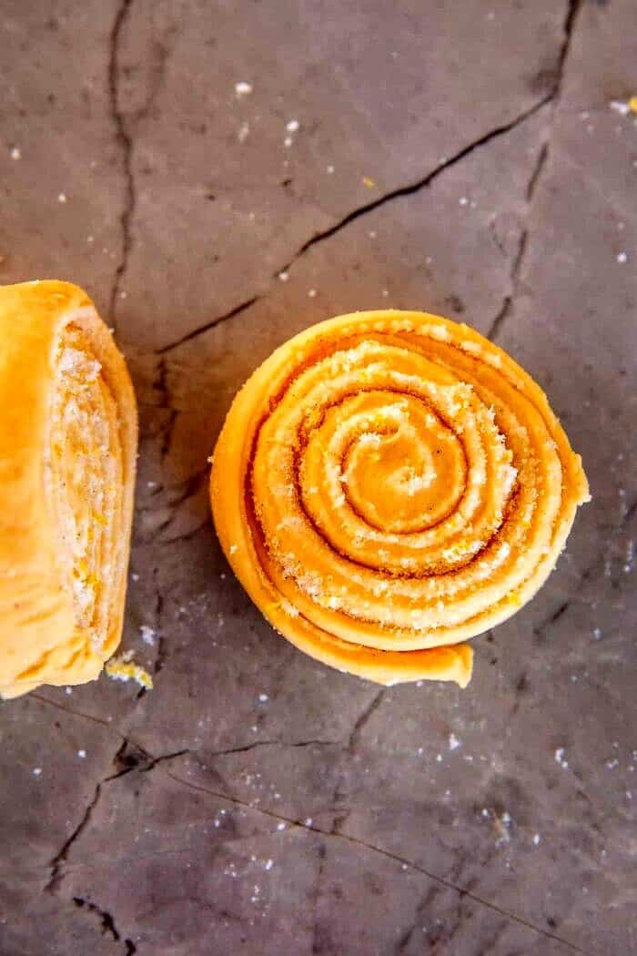 Lemon Sugar Rolls before rising