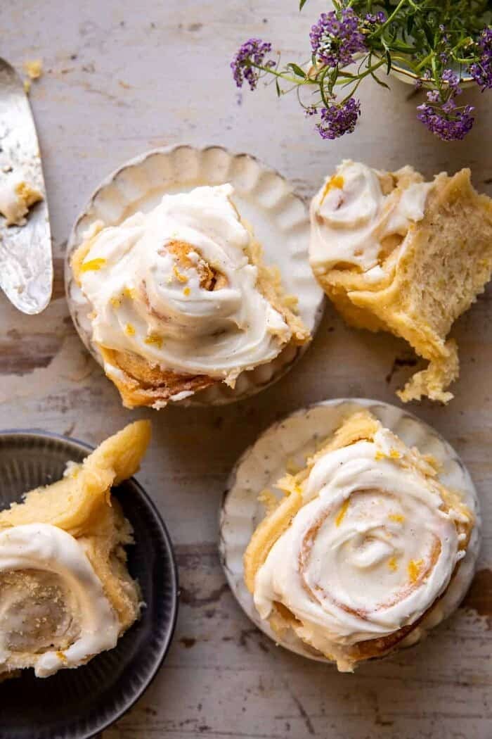 Lemon Sugar Rolls with Vanilla Cream Cheese Icing